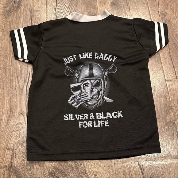 Las Vegas Raiders Nation Silver & Black for Life Jersey Black Mesh Youth Sz M - Picture 6 of 6